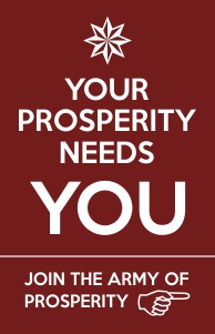 Keep Calm banner Prosperity Is Here for YOU Join The Army of Prosperity.
